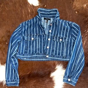 Vintage crop top jean jacket